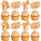 Rsstarxi Cupcake Toppers, 24 Pack, Quinceañera Theme, Orange Design