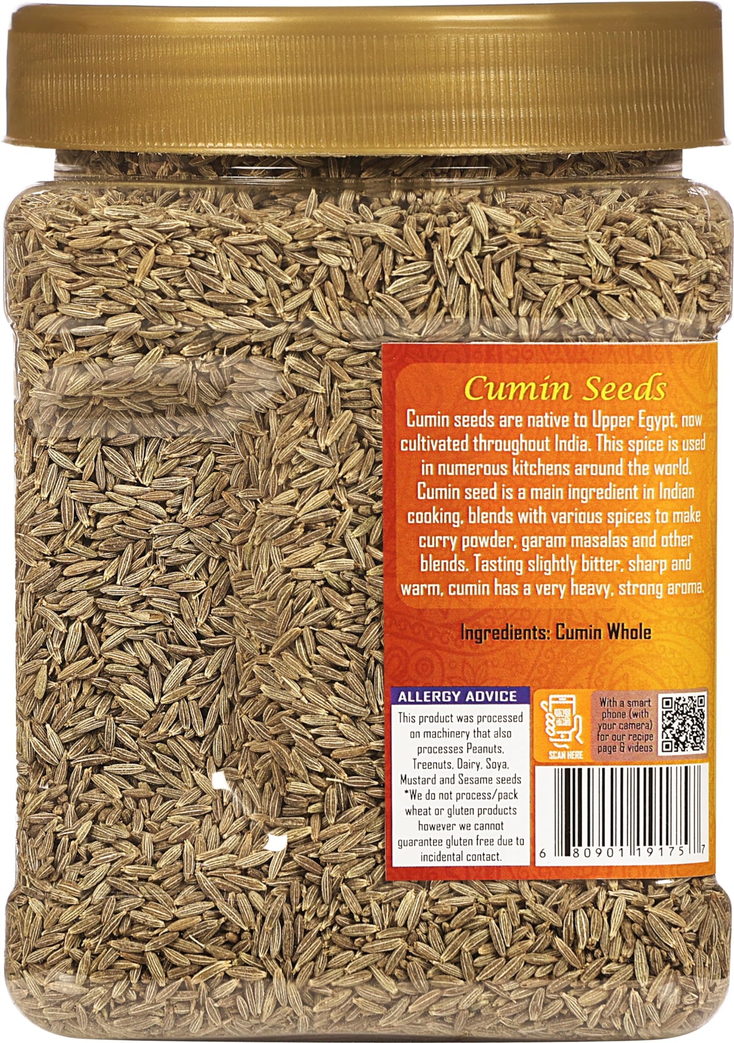 Rani Cumin Seeds Whole (Jeera) Spice 16Oz (1Lb) 454G Pet Jar ~ All Natural | Gluten Friendly | Non-Gmo | Vegan | Kosher | Indian