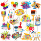 36Pcs Art Paint Party Cupcake Toppers Paint Brush Cupcake Picks Art Party Cake Decoration For Art Painting Theme Birthday Party 