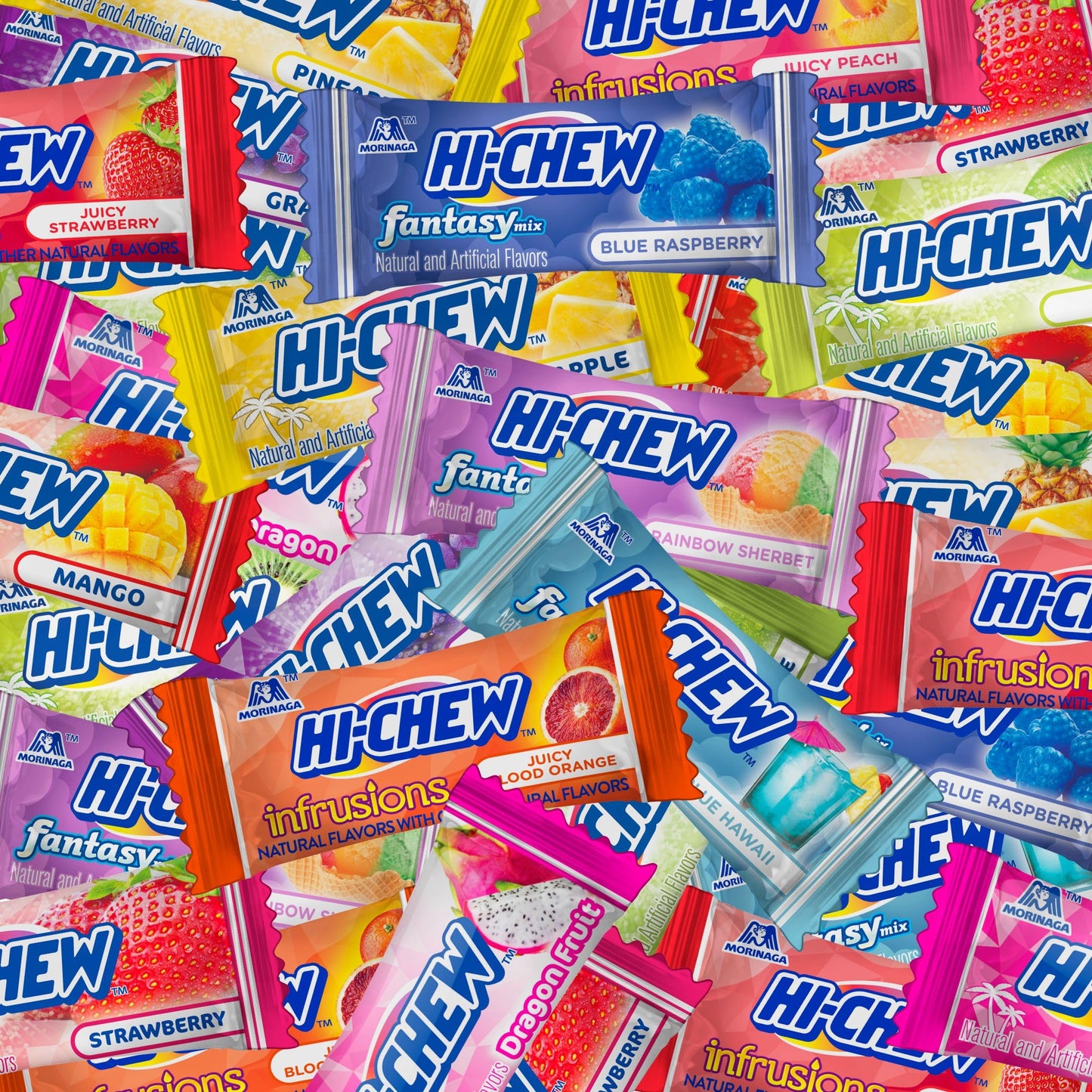 HI-CHEW Variety Mix Bulk, 220+ Pieces, 4 Stand Up Pouches - 13 Flavors Bulk, Sweet and Sour Chewy Candy, Unique Fun Soft - Immen