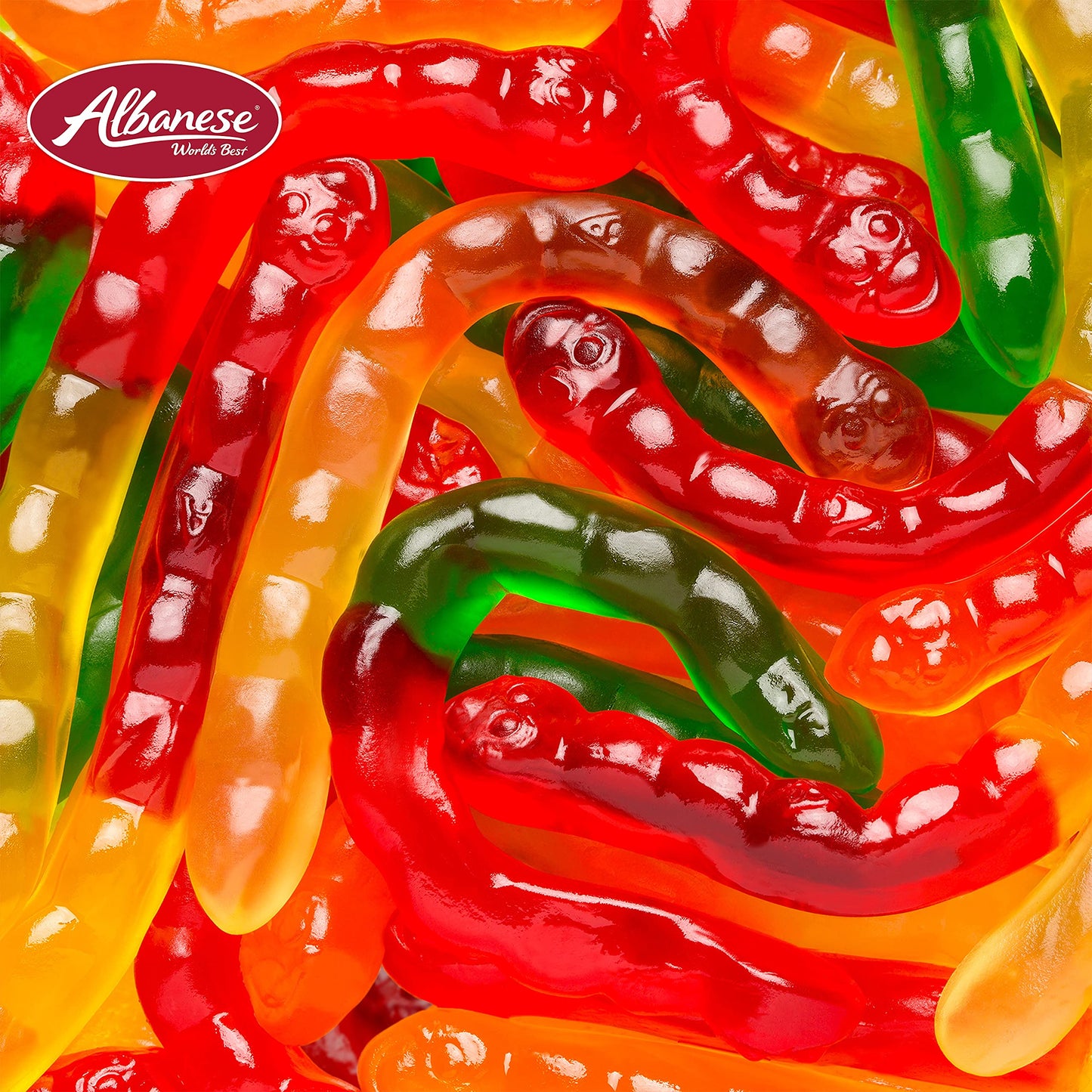 Albanese Gummi Worms, Assorted Fruit, 5lb Bag, Orange, Model 50102