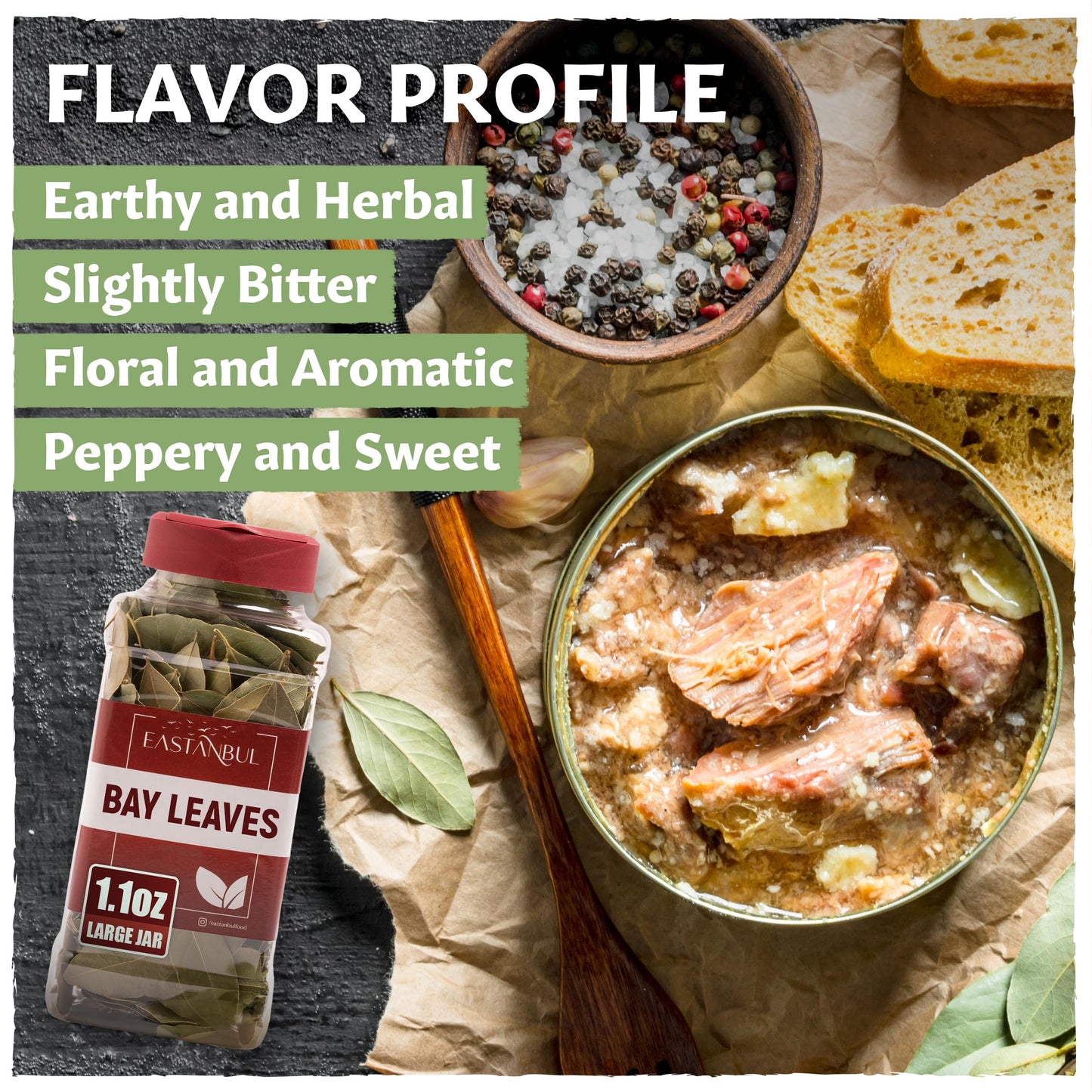 Eastanbul Bay Leaves, 1.1oz, Dried Bay Leaves Whole, Bayleaf, Farm Fresh, Handpicked Vegan Laurel Leaves, Turkish Spice for Cook