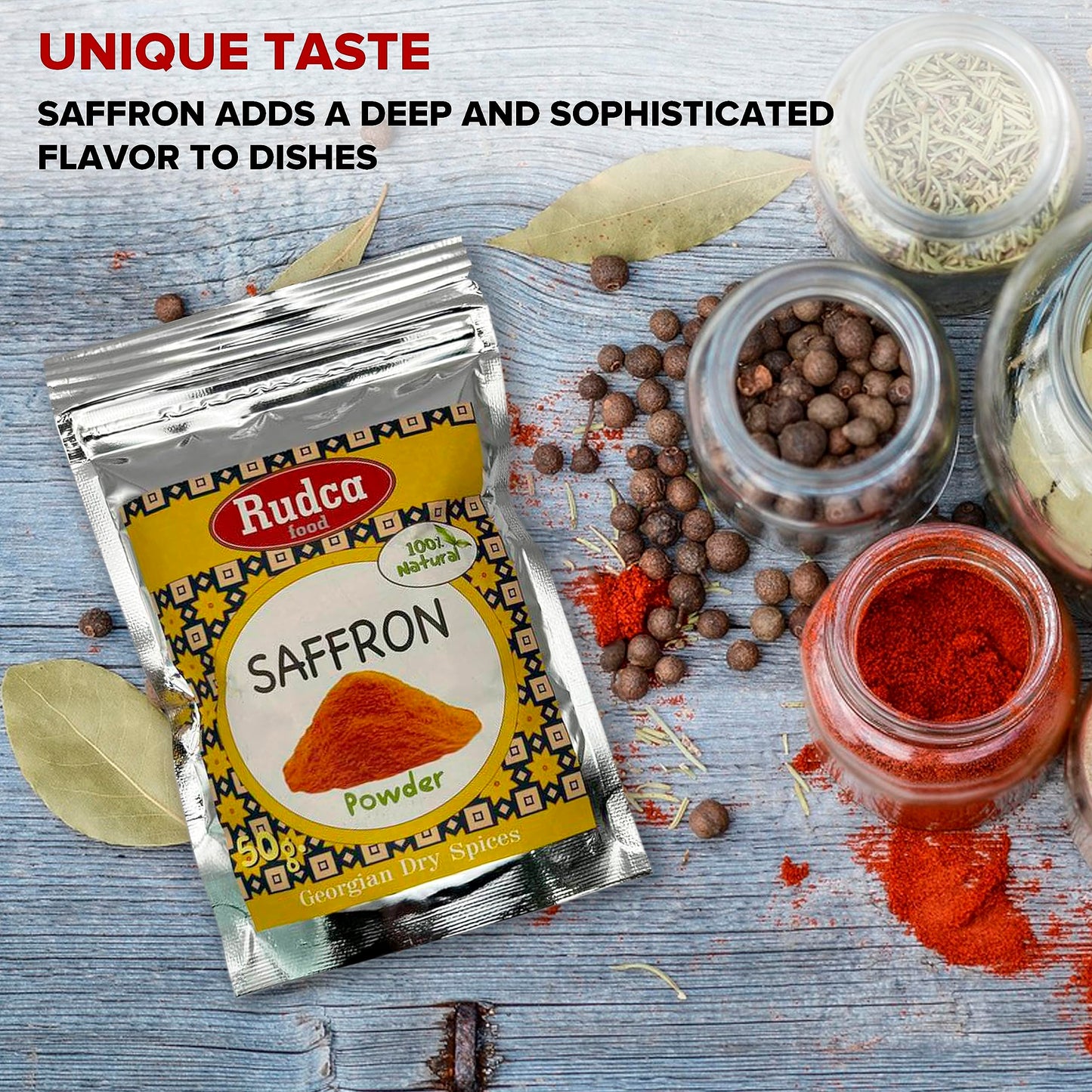 Rudca Food Saffron Natural Dry Spice Ground From Georgia 45 Grams (1.59 0Z)