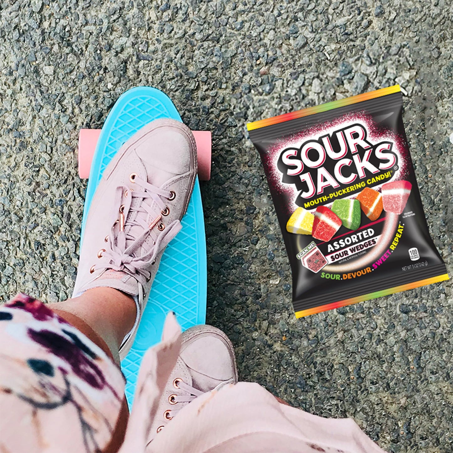 Sour Jacks, Sour Gummy Wedges, Assorted Fruit Flavored Candy, 5Oz Bag (12 Pack)