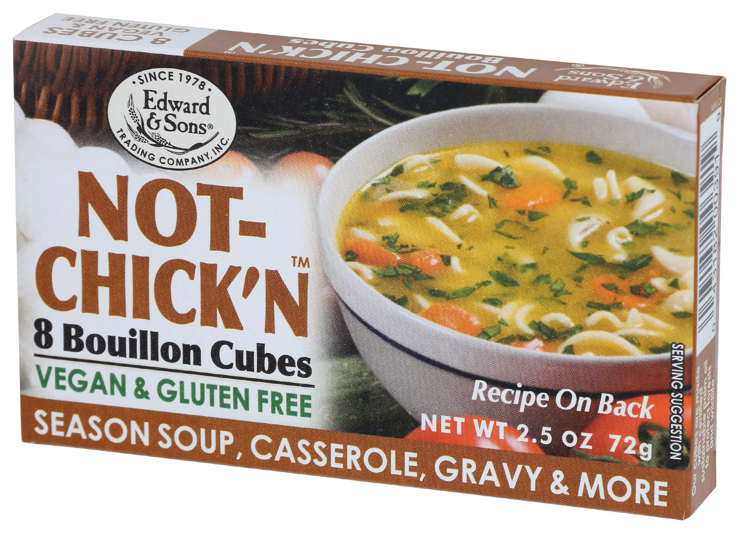 Edward & Sons Not Chicken Bouillon Cubes, 2.5 oz (PACK OF 1)