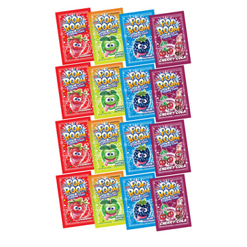 TILTAY POP BOOM Popping Candy - 4 Flavor Assortment, Strawberry, Cherry Cola, Green Apple, Blue Raspberry - 16 Packs, 5.28 Ounce