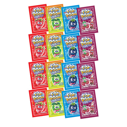 TILTAY POP BOOM Popping Candy - 4 Flavor Assortment, Strawberry, Cherry Cola, Green Apple, Blue Raspberry - 16 Packs, 5.28 Ounce