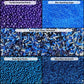 Confect Edible Cake Sprinkles - Decorating Mix | Navy & Blue Purple Pearls, Silver & Black Jimmies, Blue Sparkling Sugar | Sprin