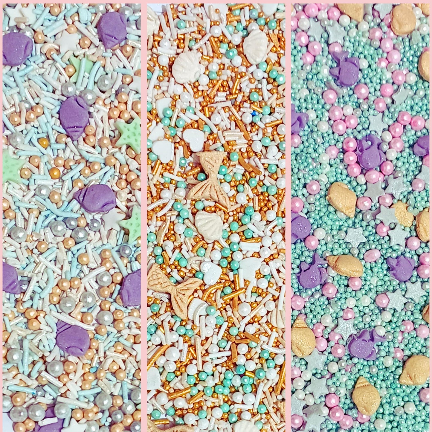 Confect Under The Sea Sprinkle Mix Set - Sea Shell, Star Fish, Mermaid & Sea Fishes Edible Decorations In Ocean-Inspired Colors