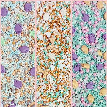 Confect Under The Sea Sprinkle Mix Set - Sea Shell, Star Fish, Mermaid & Sea Fishes Edible Decorations In Ocean-Inspired Colors