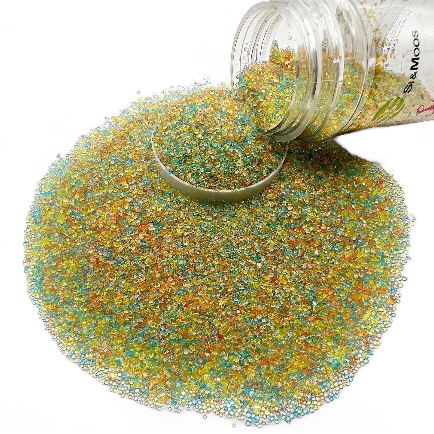 Se Si&Moos Blue Orange And Yellow Sanding Sugar Sprinkles Yellow Sprinkles Sugar Rimmer For Cocktails, Edible Colored Sugars For
