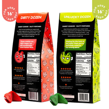 MISS FORTUNES Funny Fortune Cookies, 2-Dozen Pack, Dirty + Unlucky Color, Great for Parties