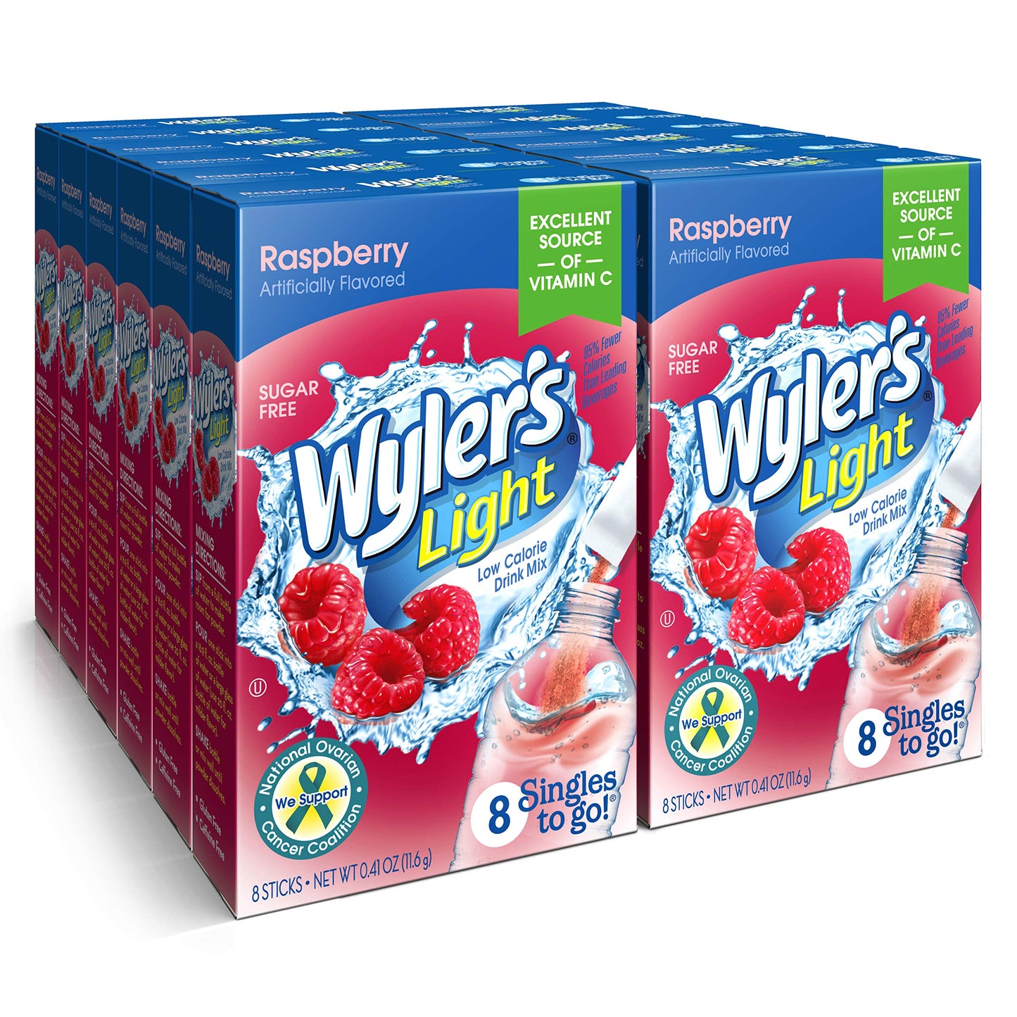 Wylers Cool Raspberry Singles to Go - 3 Boxes - 8 Packets Each