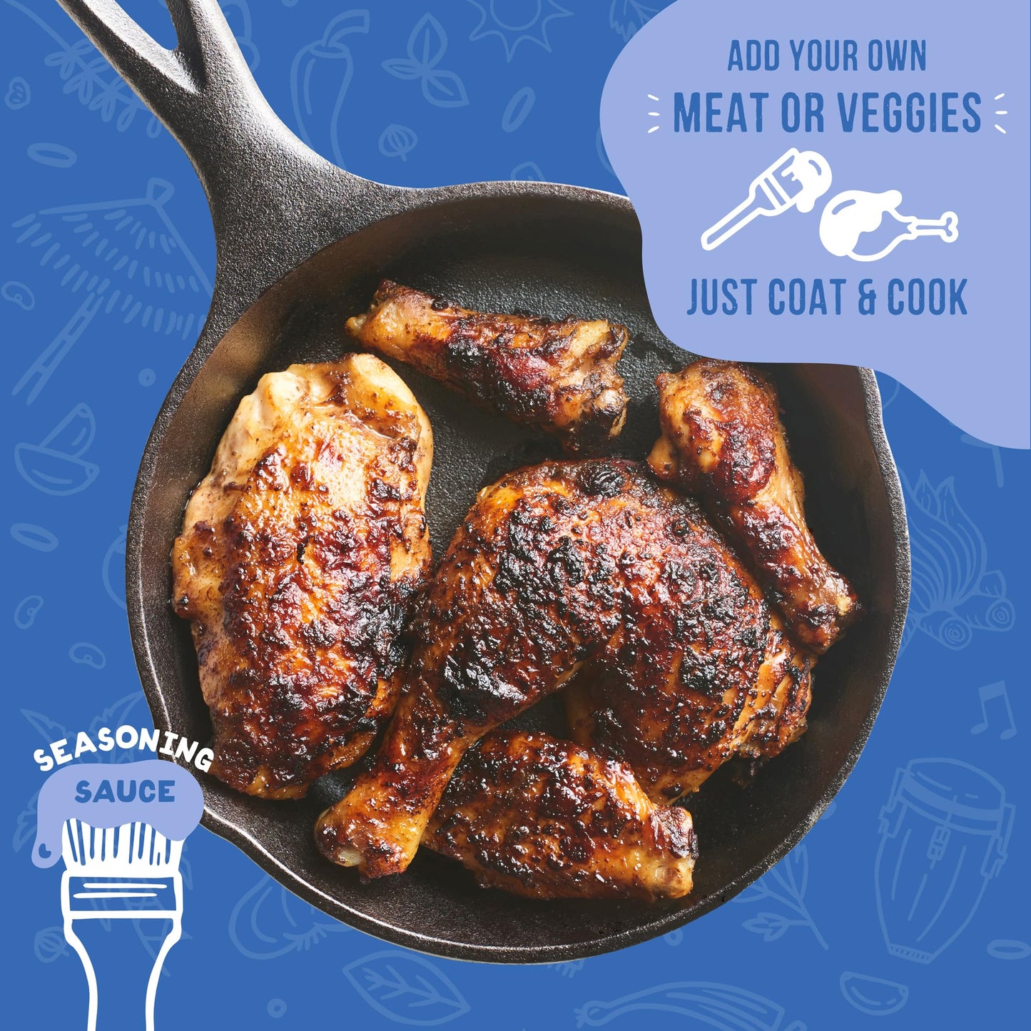 A Dozen Cousins Jamaican Jerk Marinade - Bold Seasoning Sauce for Chicken & BBQ - 10 Pack (3oz Each)