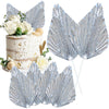 Gyufise 6Pcs Paper Palm Fan Cake Topper Palm Leaf Fan Cake Pick for DIY Bakeware Craft Project Home Made Wedding Bridal Shower B