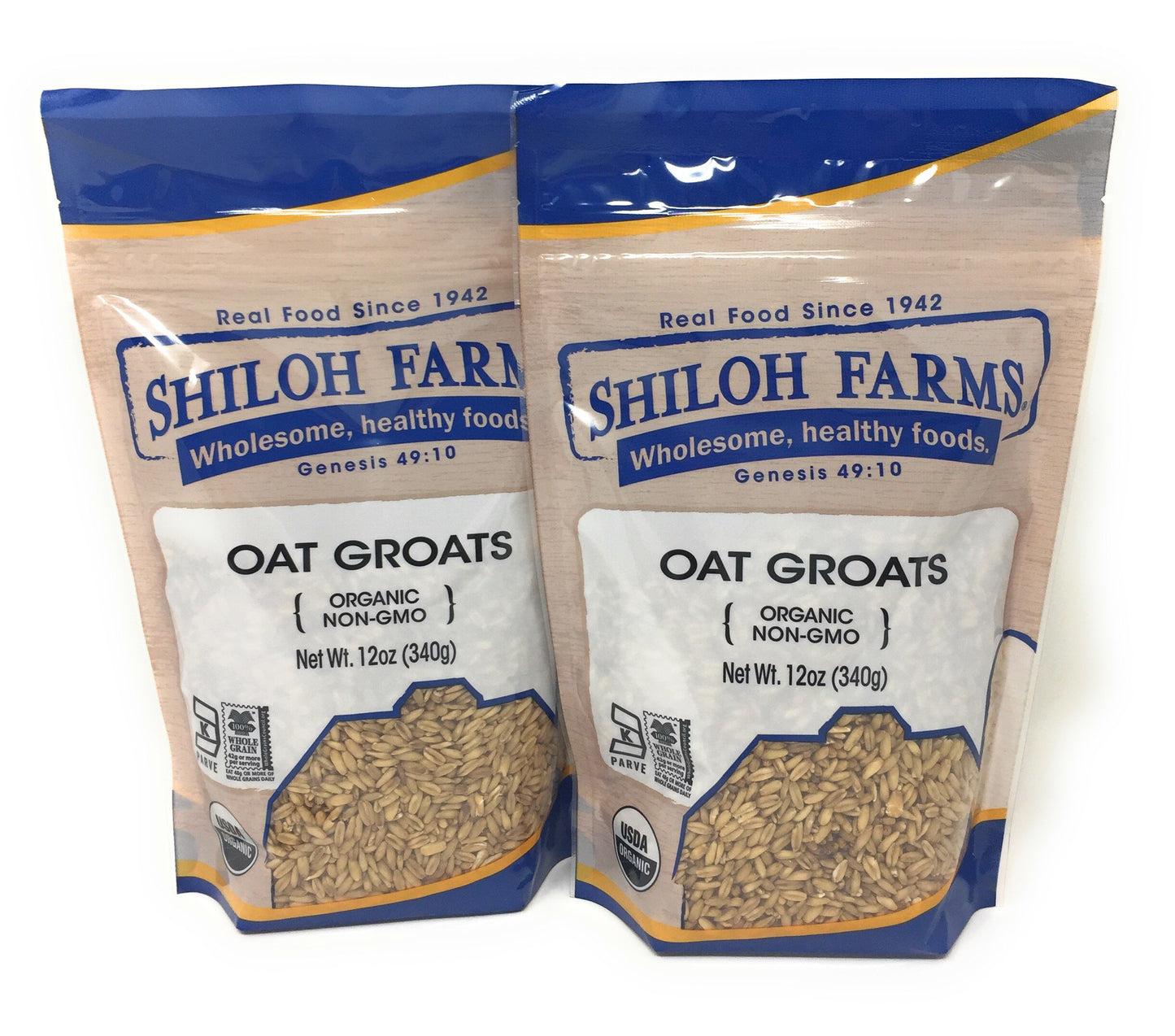 Shiloh Farms - Whole Grain Organic Oat Groats, a Delicious Source of Fiber, 12 Ounce Bags (Set of 2)