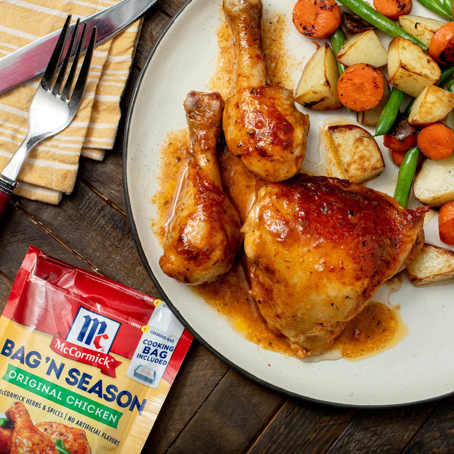 McCormick Bag 'n Season Original Chicken Cooking Bag & Seasoning Mix, 1.25 oz (Pack of 6)