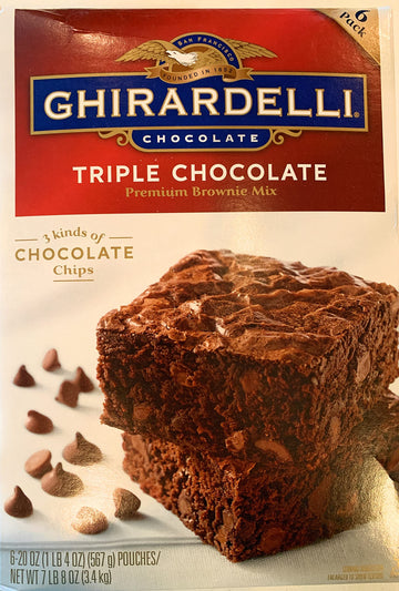 Ghirardelli Triple Chocolate Brownie Mix, Semi-Sweet, Milk, Bittersweet, 120 Ounce