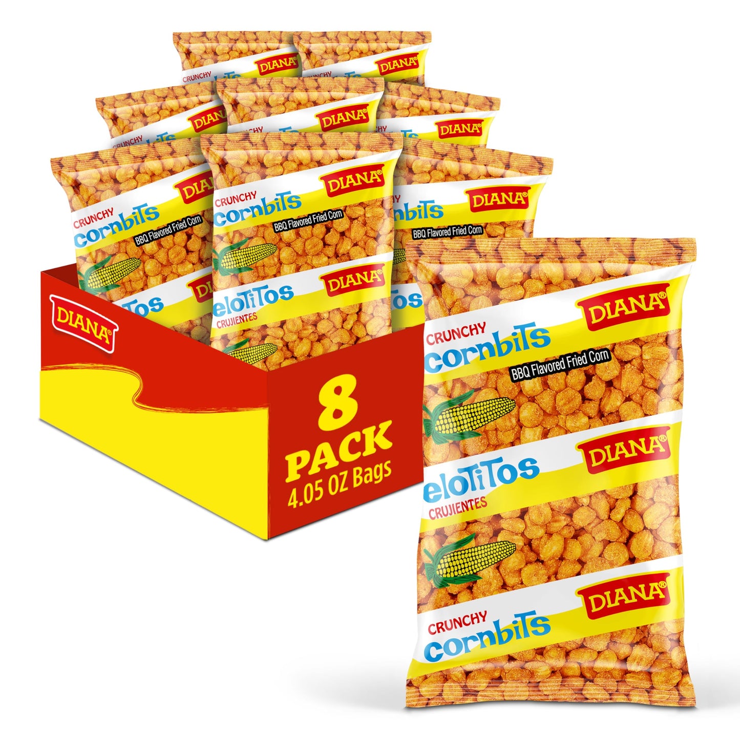 Diana Elotitos Crunchy Corn Kernel Snacks, Original Bbq Flavor, 4.05 Oz (Pack Of 8)