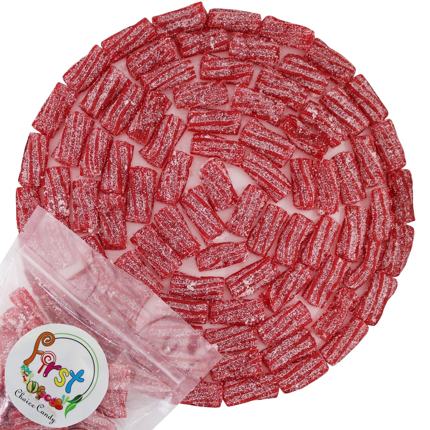 FirstChoiceCandy Sour Licorice Twist Bites, Twisteroos Pectin Filled Sour Bites (2.2 Pound, Strawberry)