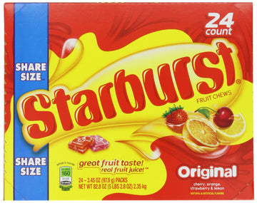 Starburst Original Fruit Chews Candy, 3.45 Ounce 24 Share Size Packs)