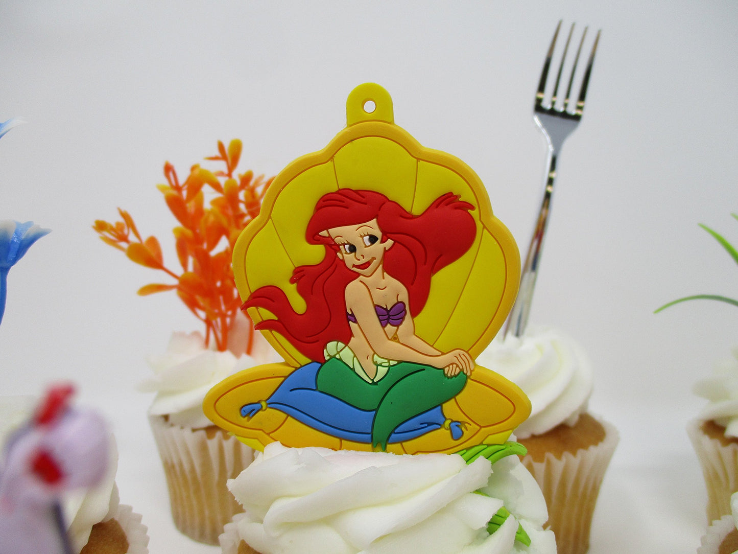 Little Mermaid Birthday Cake Cupcake Topper Set Featuring Characters From Little Mermaid And Themed Decorative Accessories