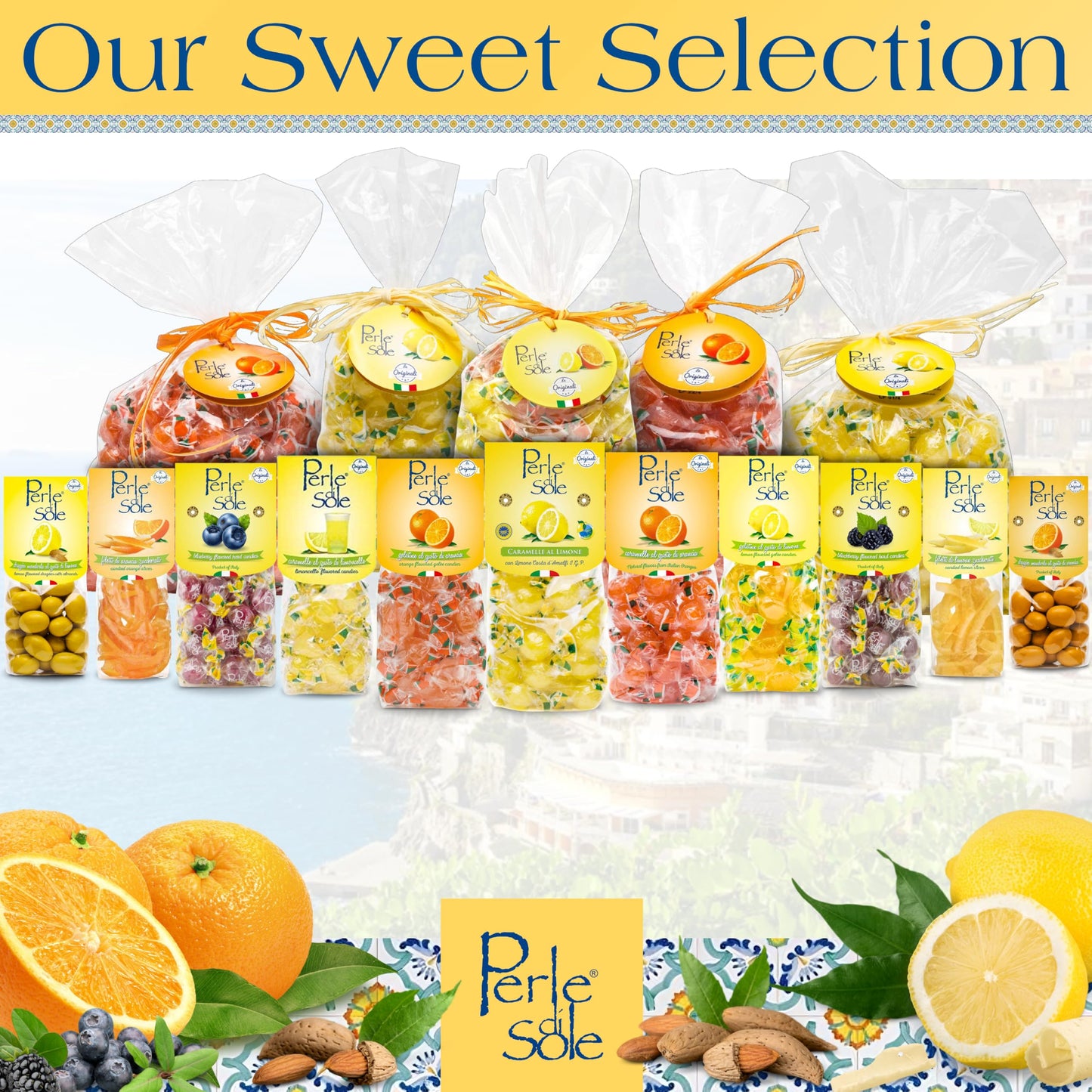 Perle di Sole Lemon Drops - Lemon Candy from Italy - Italian Gift - Italian Hard Candy Individually Wrapped (2.2 lbs | 1 kg) Ama