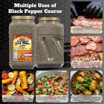 Rani Black Pepper Coarse Ground 28 Mesh, 80oz (5lbs) Bulk PET Jar, All Natural, Vegan, Gluten Friendly, NON-GMO, Kosher