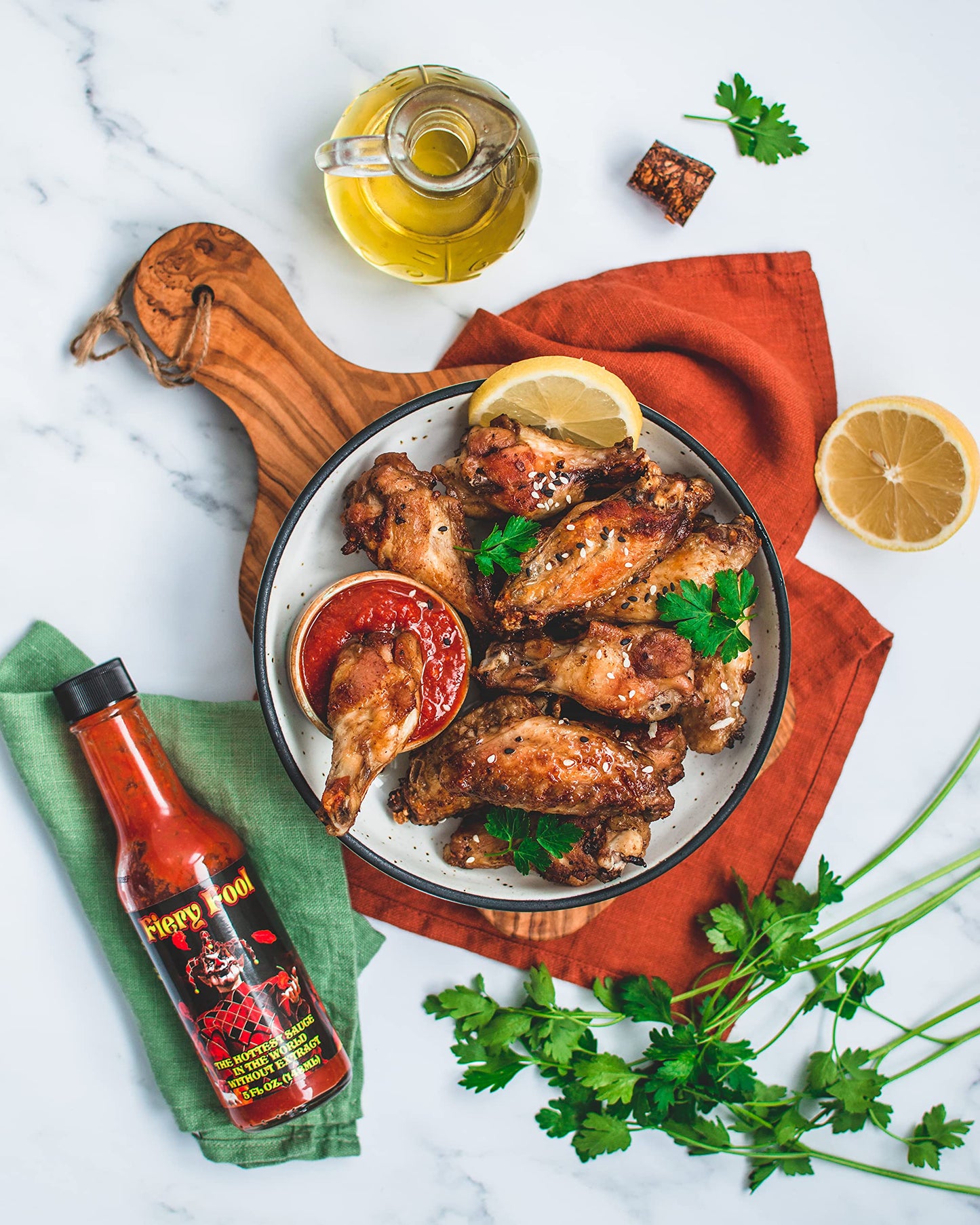Hellfire Hot Sauce Fiery Fool - Extreme Hot Sauce Without Extract, Featured On Hot Ones Tv Show, 5 Oz.