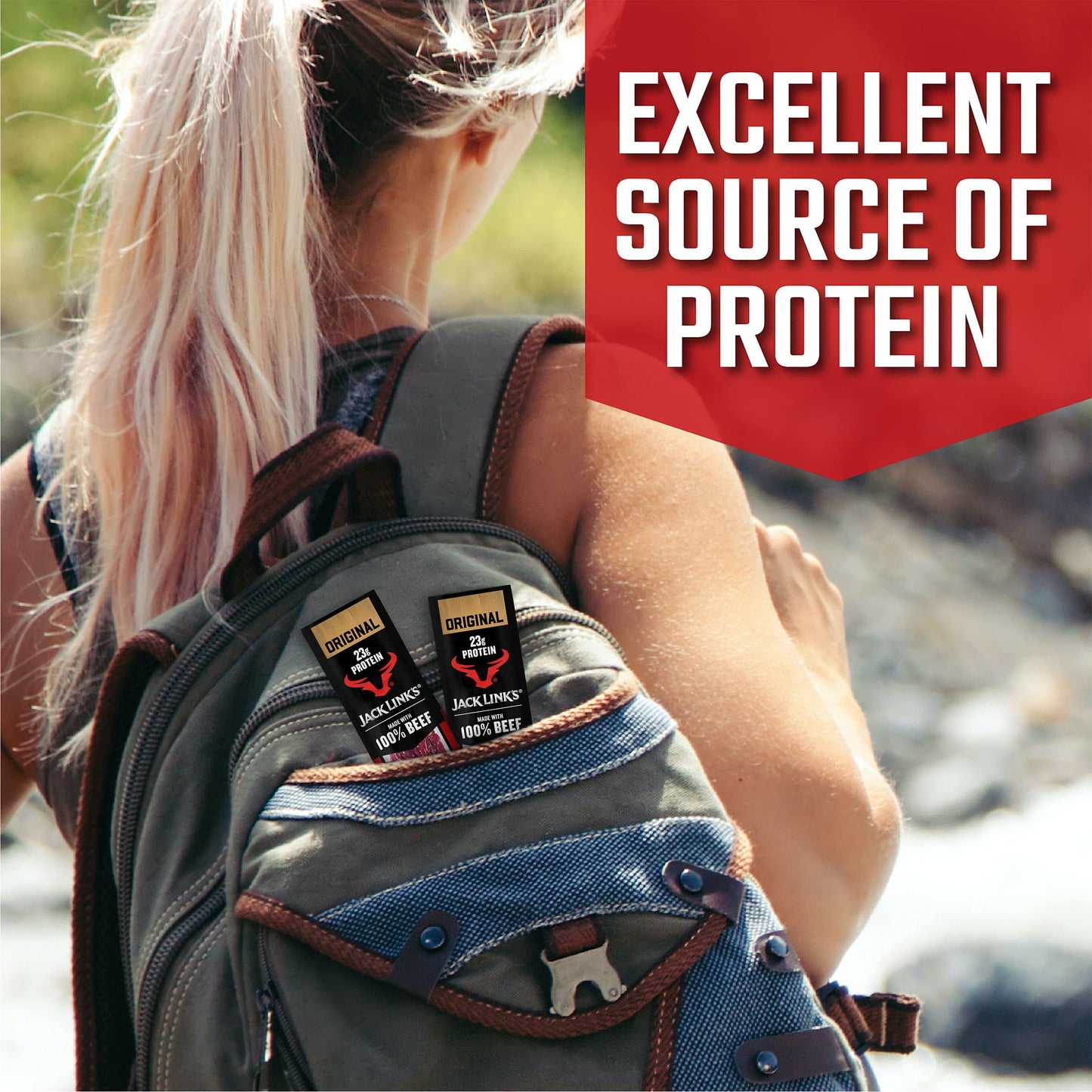 Jack Links Beef Steak, Original Protein Snacks, 23g Protein, 2 Oz (Pack of 12)