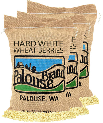 Hard White Wheat Berries | 15 Lbs | 3 Pack | Family Farmed In Washington State | Non-Gmo Project Verified | Kosher