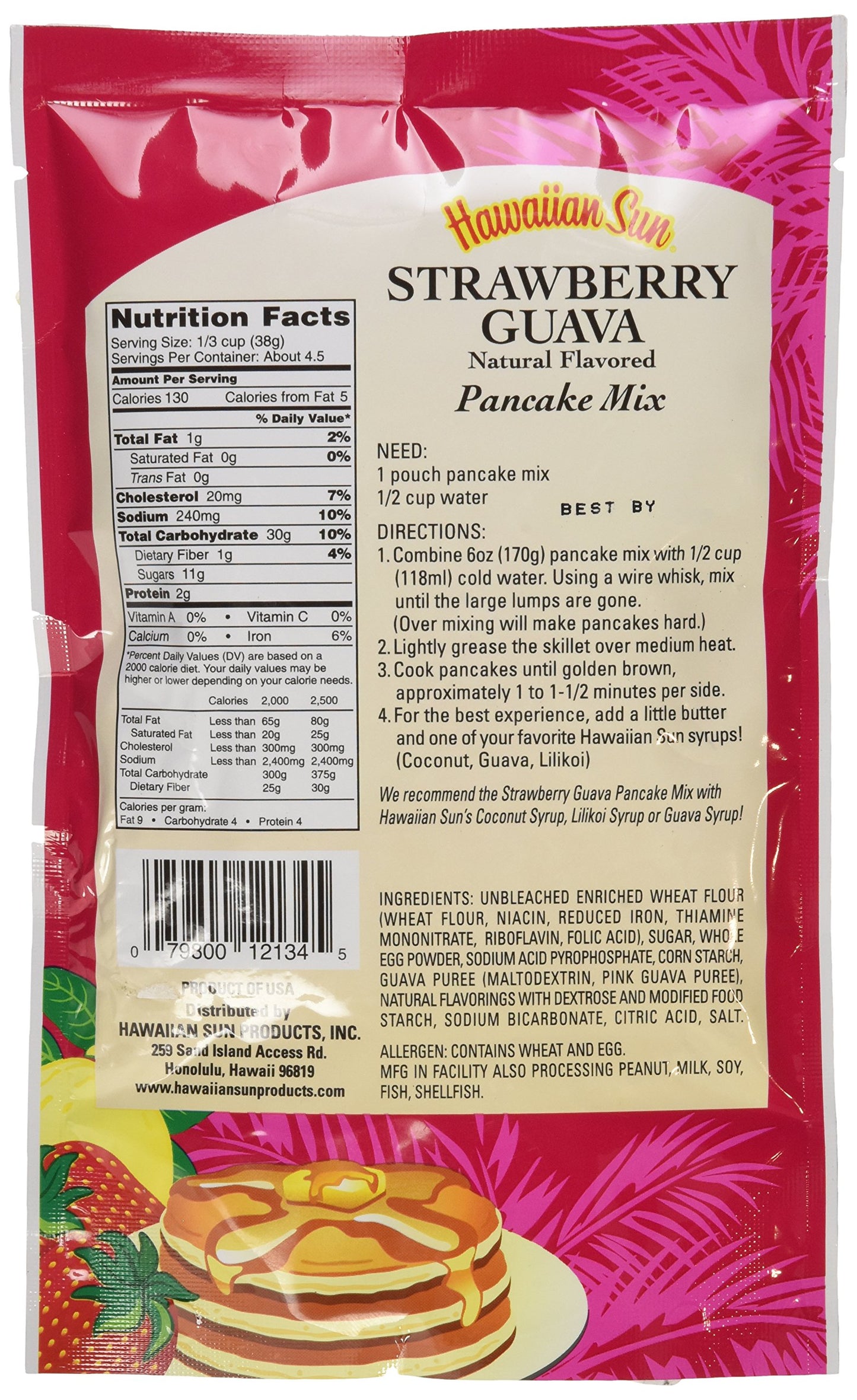 Hawaiian Sun Strawberry Guava Pancake Mix, 6 Ounce