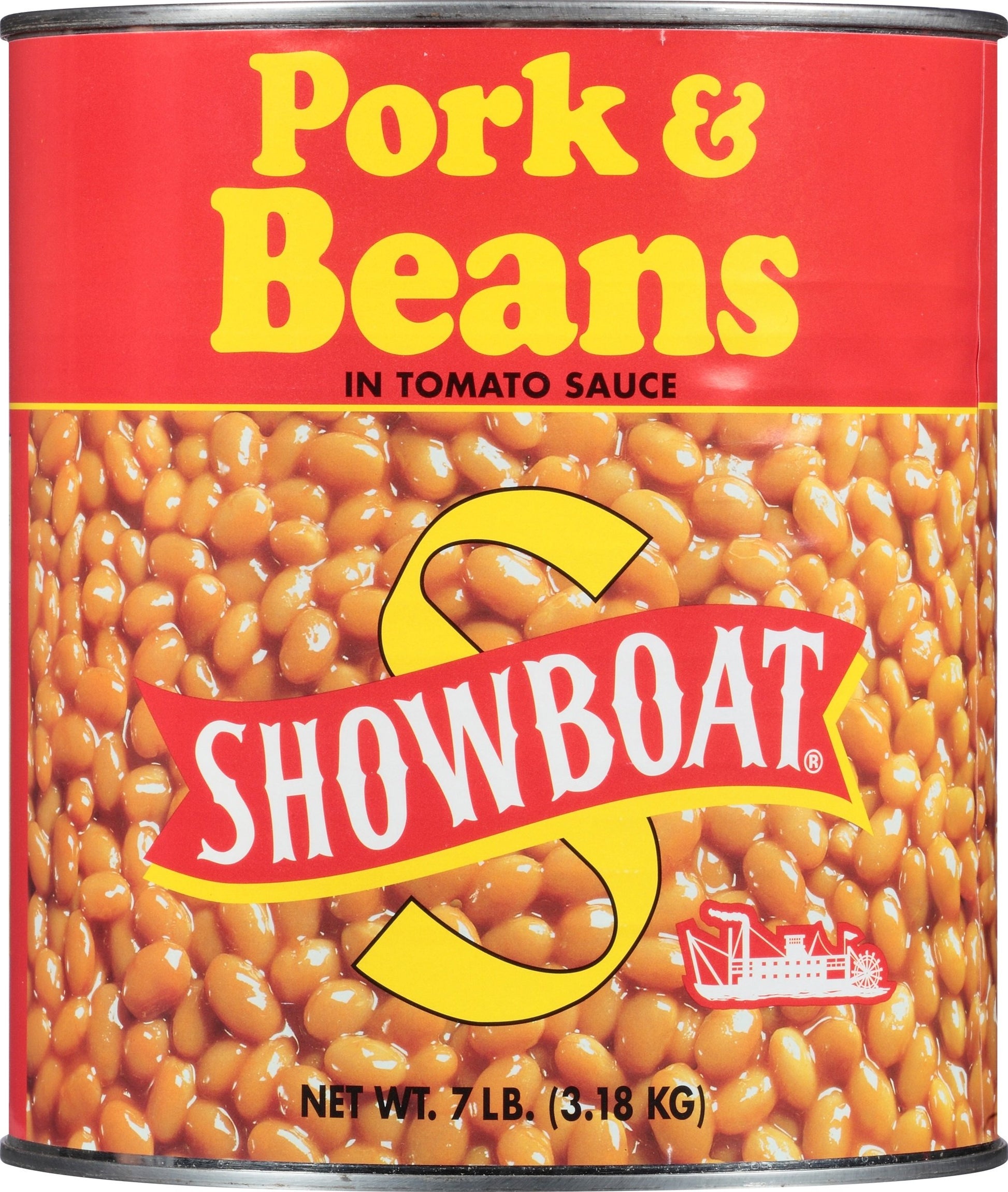 Showboat Pork & Beans, 112 oz (Pack of 6)