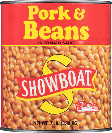 Showboat Pork & Beans, 112 oz (Pack of 6)