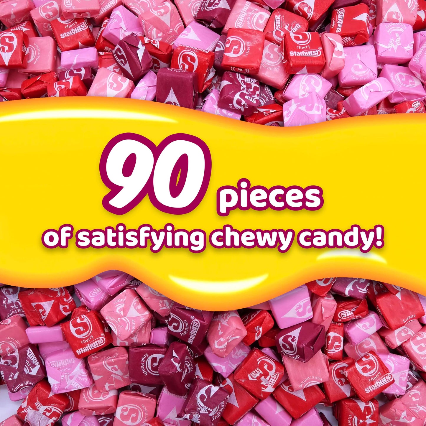 Strburst Favereds Fruit Chews 1 Pounds Of Approx 90 Individually Wrapped Chewy Candy Pieces - Bulk Candy Fruit Snacks Strawberry