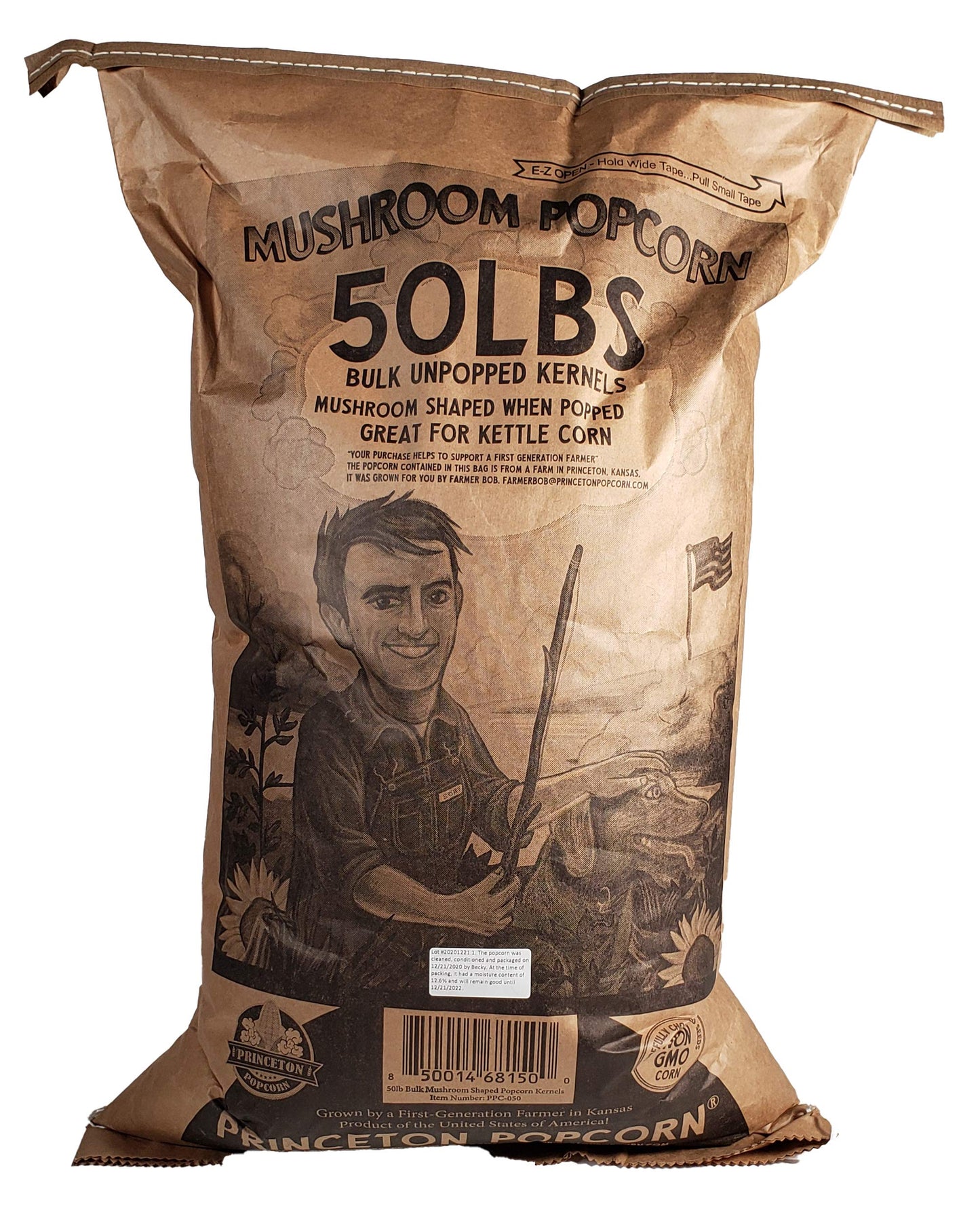 Princeton Popcorn Mushroom Kernels - Non-GMO Gluten Free - 50lb Bag (800 Ounce)