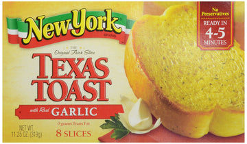 New York Bakery The Original Texas Toast With Real Garlic, 8 Slices, 11.25 Ounce Box (Frozen)