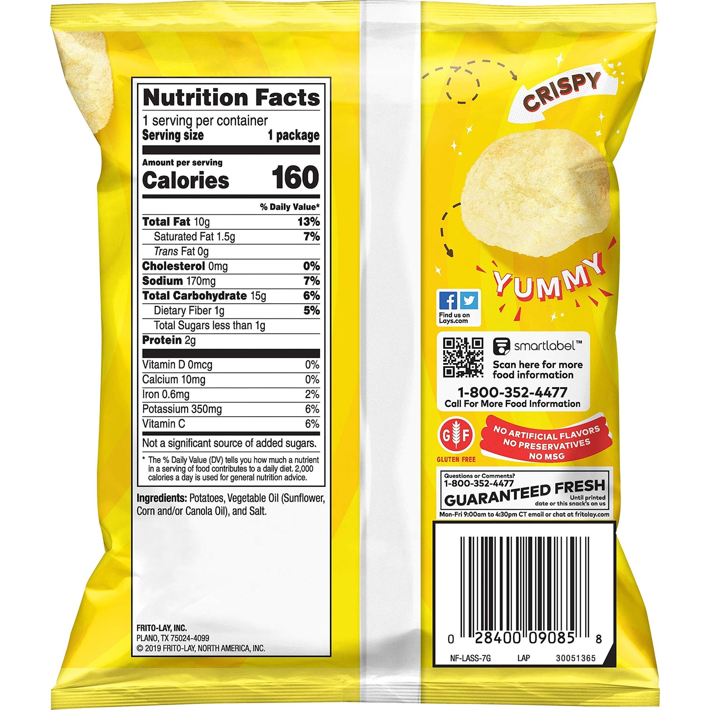 Lay'S Potato Chips, Classic, 1 Ounce (Pack Of 104)