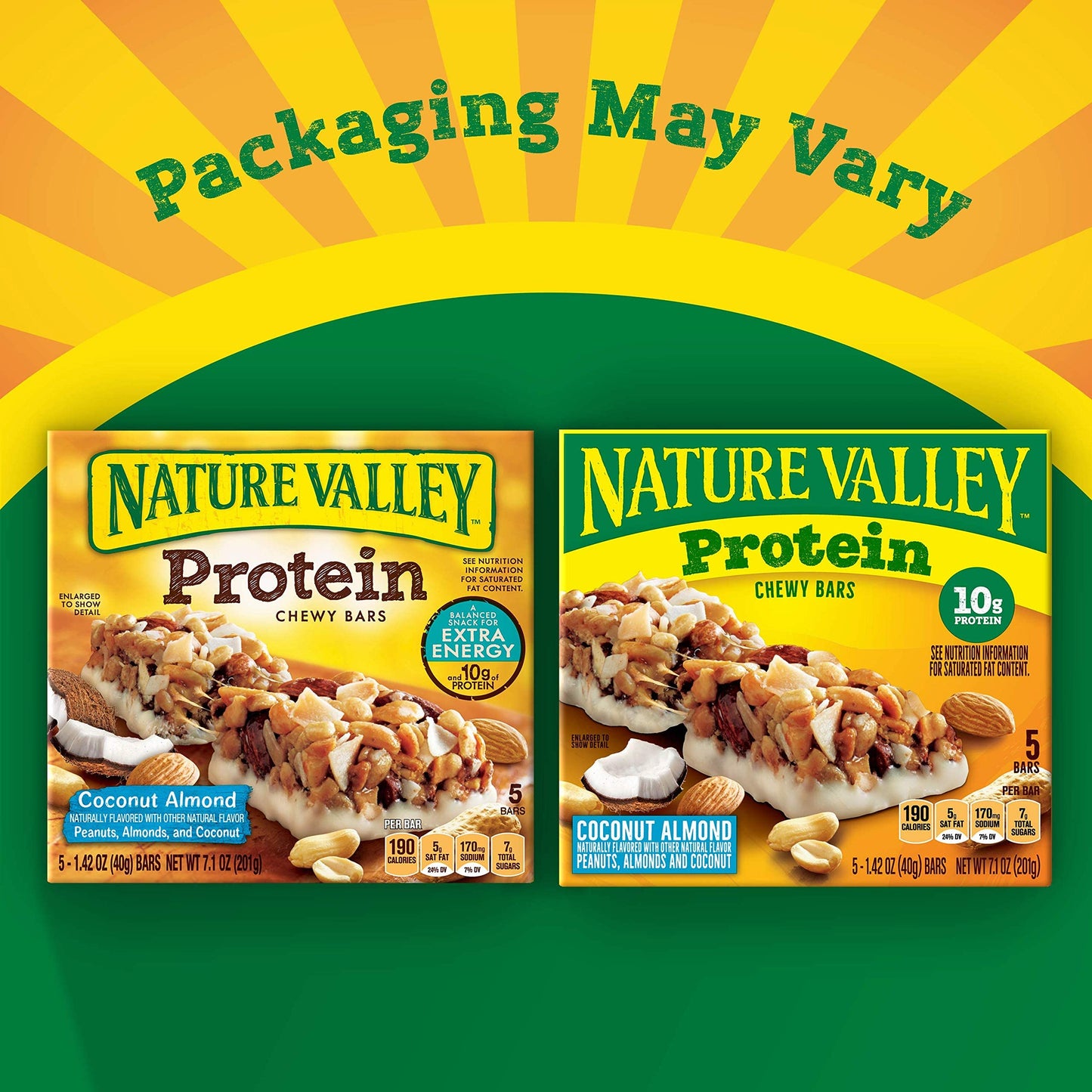 Nature Valley Chewy Granola Bar, Protein, Coconut Almond, 5 Bars, 7.1 Oz