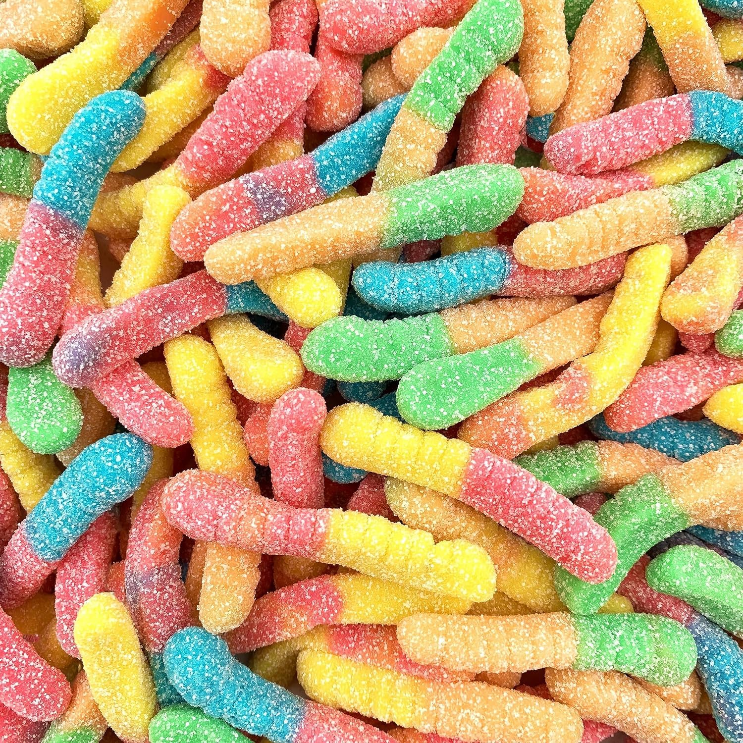 Firstchoicecandy Sour Gummy Crawlers Candy (Neon Worms, 2 Pound (Pack Of 1))