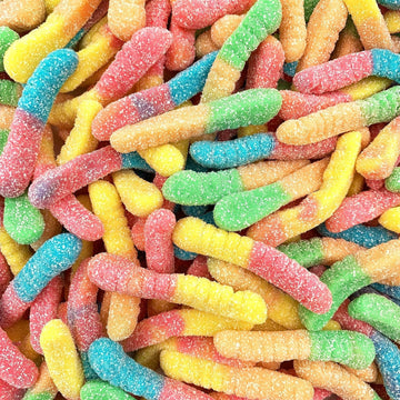 Firstchoicecandy Sour Gummy Crawlers Candy (Neon Worms, 2 Pound (Pack Of 1))