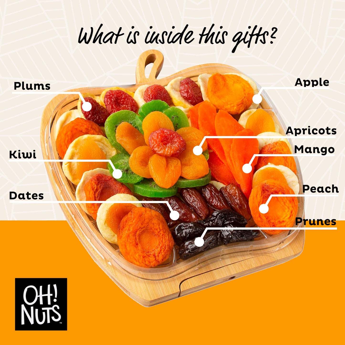 Oh! Nuts Dried Fruit Gift Basket - Healthy Snack Set for Birthdays, Anniversaries, Corporate Gifts, Assorted Dried Fruits