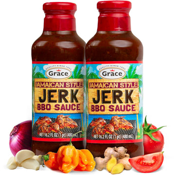 Grace Jamaican Style Jerk Bbq 16Oz - 2 Pack Jamaican Jerk Seasoning  Marinade & Dipping Sauce - Best Hot Barbecue Sauce -