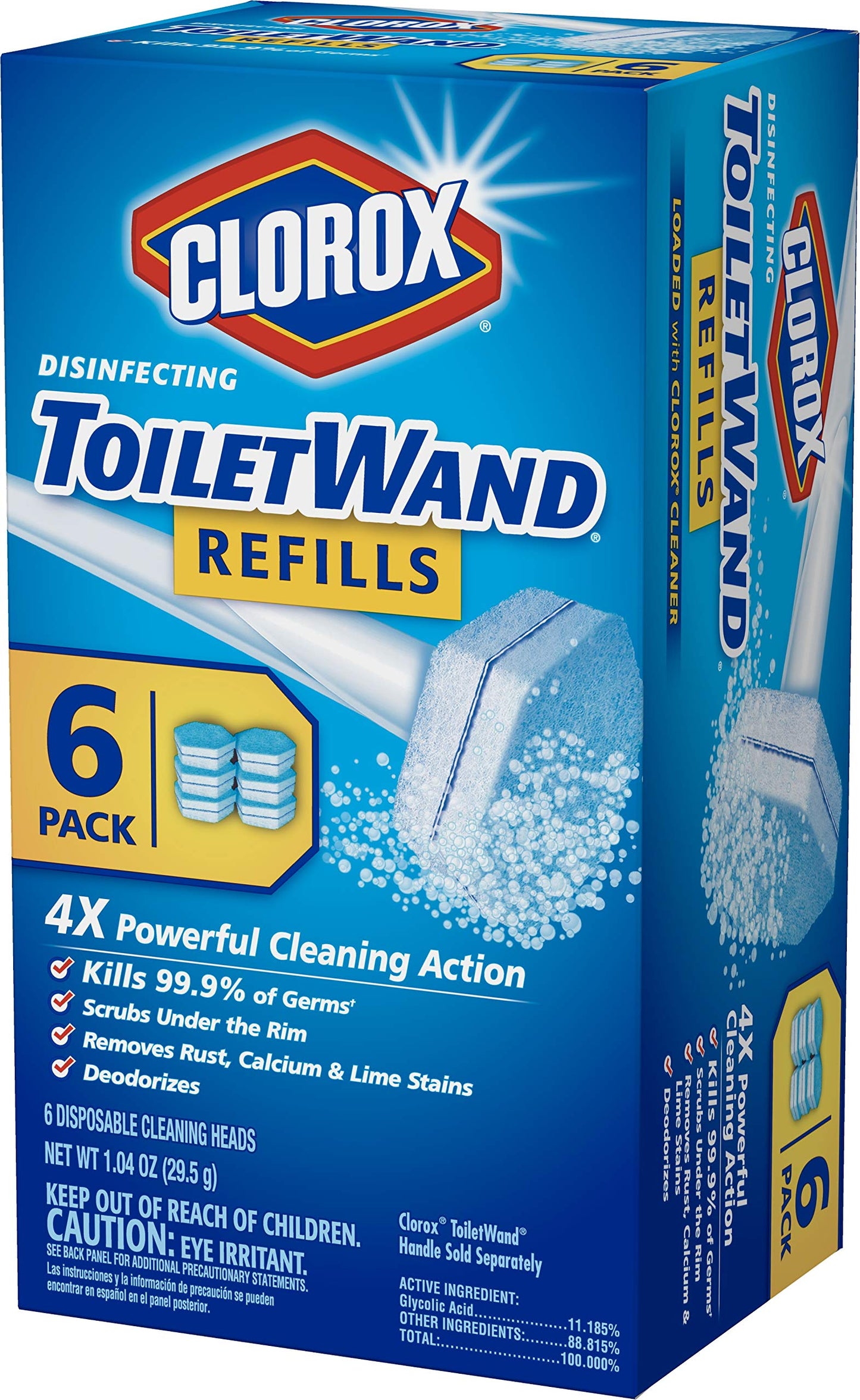 Clorox Toiletwand Disinfecting Refills, Disposable Wand Heads - 6 Count (Package May Vary)