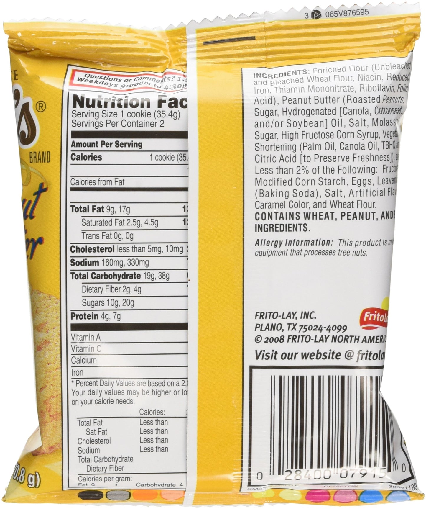 Grandmas Homestyle Peanut Butter Cookies 2.5 Ounces Case Of 33