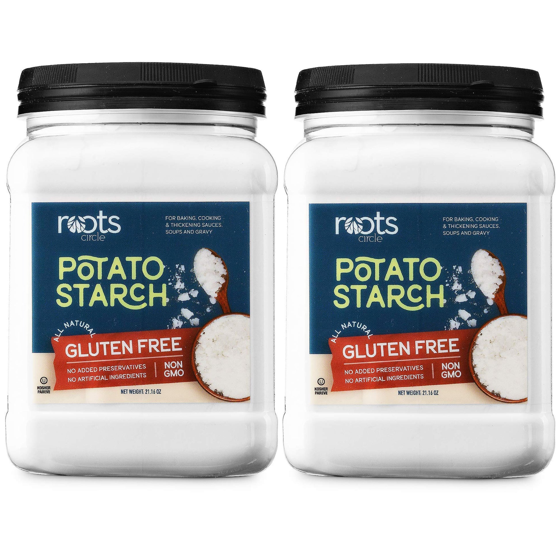 Roots Circle Gluten-Free Potato Starch | 2 Pack Of 21Oz Jars | No Preservatives Or Artificial Ingredients | Kosher For Passover