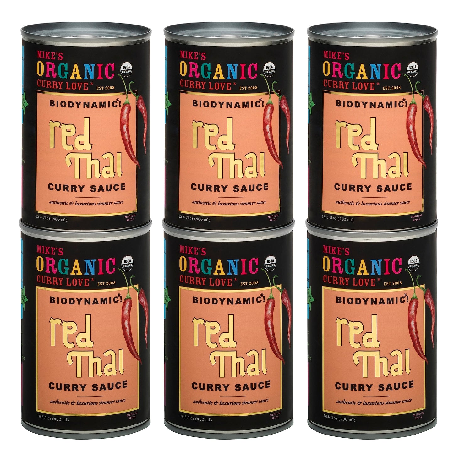 Biodynamic & Organic Red Thai Curry Sauce | case of 6 x 13.5 fl oz cans