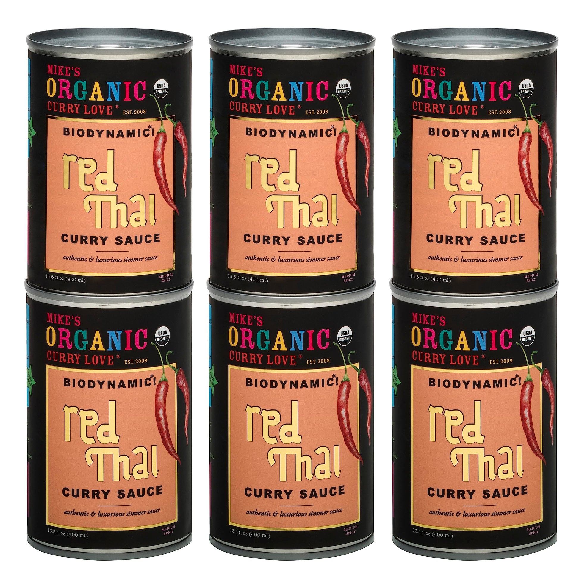 Biodynamic & Organic Red Thai Curry Sauce | case of 6 x 13.5 fl oz cans