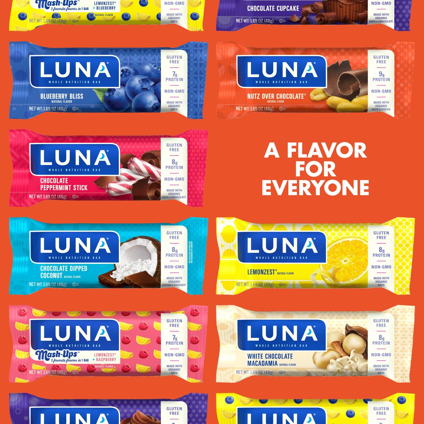 LUNA Bar - Nutz Over Chocolate Flavor - Snack Bars - Non-GMO - Gluten-Free Protein Bars - Made with Organic Oats (1 Count)
