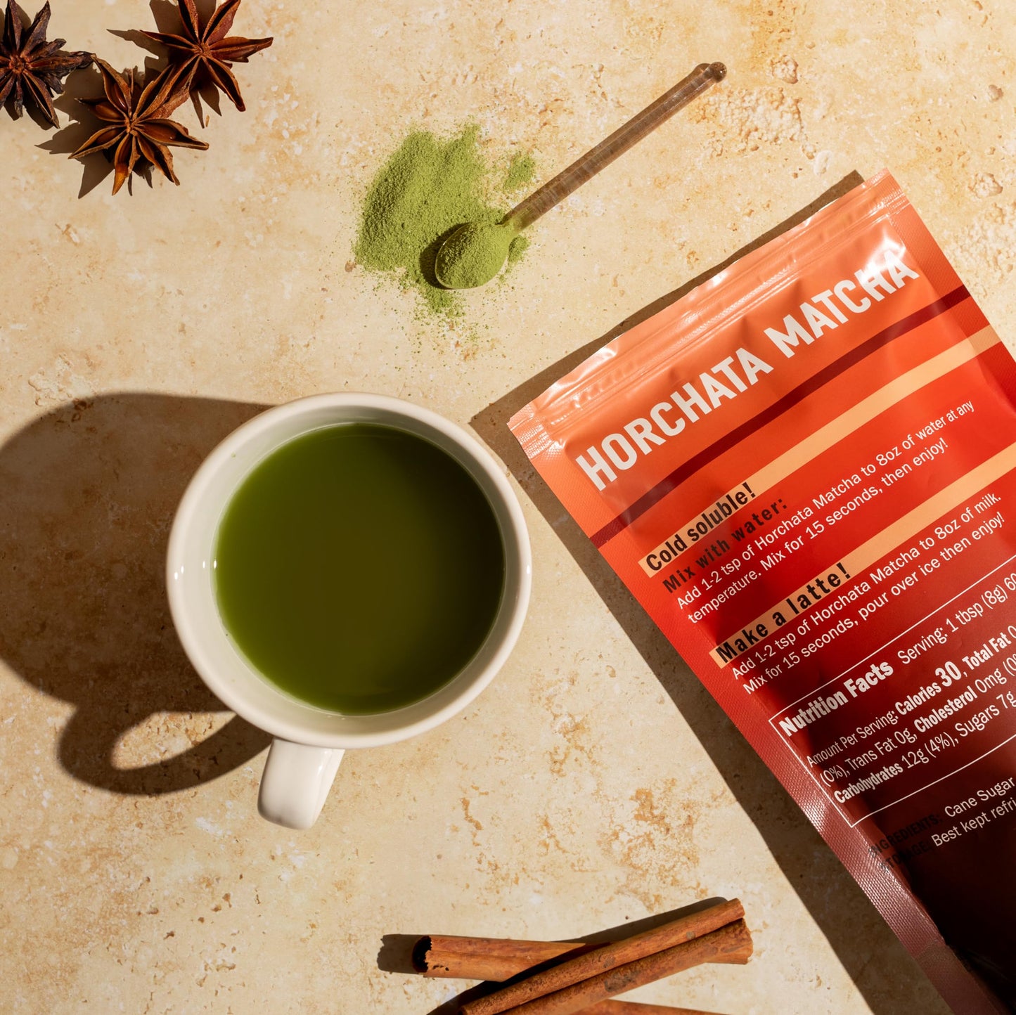 Japanese Horchata Sweet Matcha Powder - Sweetened Green Tea Powder - Barista Cafe Style Blend For Latte - 1Lb Pouch - 16Oz - 1 P